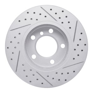 Mini Cooper Paceman Brake Rotor (1) - Front Left - DFC - Drilled & Slotted Geoperformance - `11-`16