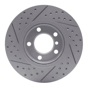 Mini Cooper Paceman Brake Rotor (1) - Front Right - DFC - Drilled & Slotted Geoperformance - `11-`16