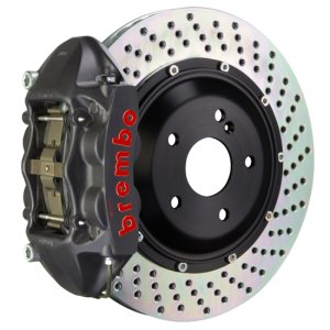 Mini Cooper Brake Kit - Front - Brembo - GTS BBK 4 Piston Cast 345x28 2pc Rotor Drilled - Black - `14-`27