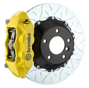 Mini Cooper Brake Kit - Front - Brembo - 4 Piston Cast 345x28 2pc Slotted Type3 - Yellow - `14-`27