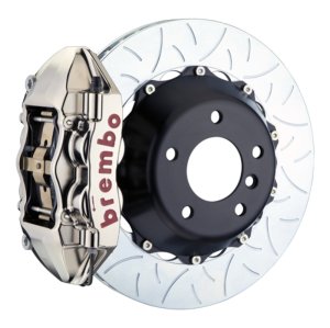Mini Cooper Brake Kit - Front - Brembo - 2pc Slotted Type3 Rotors + 4 Piston Billet Calipers - `14-`27