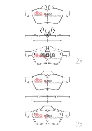 Mini Cooper Brake Pads - Front - DBA - RP Performance - `02-`14