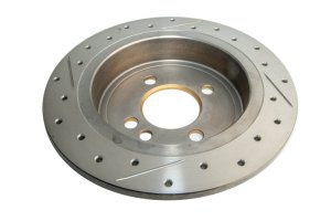 Mini Cooper Brake Rotor (1) - Rear - DBA - Street Series Slot & Drill - Gold - `07-`16