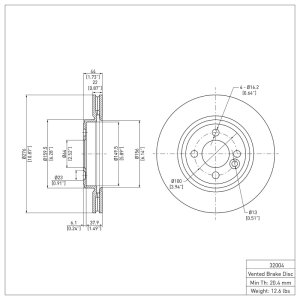 Mini Cooper Brake Rotor (1) - Front - DFC - Plain - `02-`08