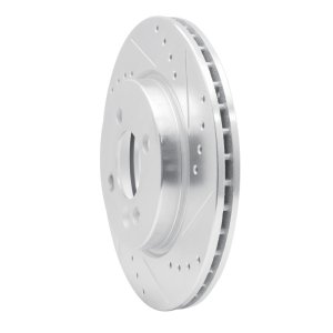 Mini Cooper Brake Rotor (1) - Front Right - DFC - Drilled & Slotted - Silver - `02-`08