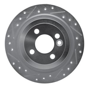 Mini Cooper Brake Rotor (1) - Rear Left - DFC - Drilled & Slotted - Silver - `09-`14