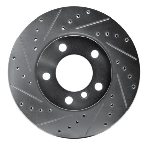 Mini Cooper Countryman Brake Rotor (1) - Front Left - DFC - Drilled & Slotted - Silver - `11-`16