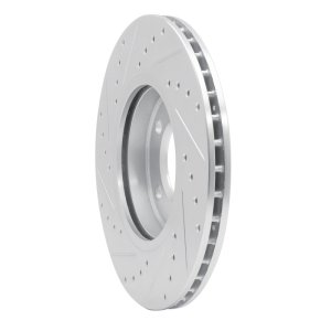 Mini Cooper Countryman Brake Rotor (1) - Front Right - DFC - Drilled & Slotted - Silver - `11-`16