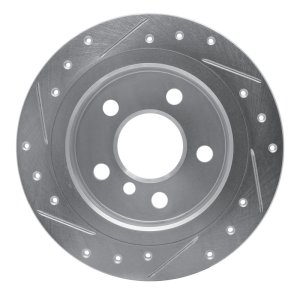 Mini Cooper Brake Rotor (1) - Rear Right - DFC - Drilled & Slotted - Silver - `14-`24