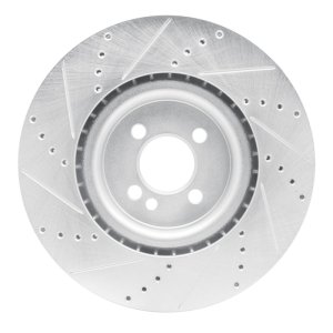 Mini Cooper Brake Rotor (1) - Front Right - DFC - Drilled & Slotted - Silver - 2013