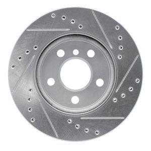 Mini Cooper Brake Rotor (1) - Front Left - DFC - Drilled & Slotted - Silver - `14-`24