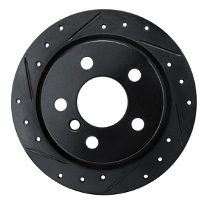 Mini Cooper Brake Rotor (1) - Rear Left - DFC - Drilled & Slotted - Black - `14-`24