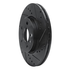 Mini Cooper Brake Rotor (1) - Front Right - DFC - Drilled & Slotted - Black - `14-`21