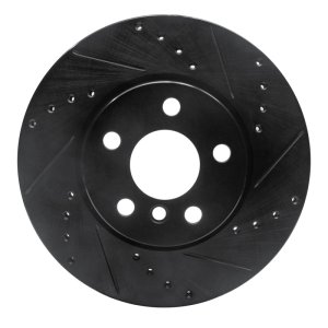Mini Cooper Brake Rotor (1) - Front Right - DFC - Drilled & Slotted - Black - `14-`21