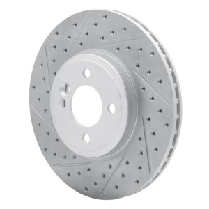 Mini Cooper Brake Rotor (1) - Front Left - DFC - Drilled & Slotted Geoperformance - `02-`06