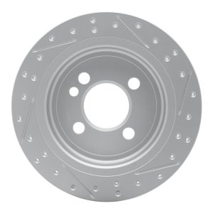 Mini Cooper Clubman Brake Rotor (1) - Rear Left - DFC - Geoperformance, Drilled & Slotted - `02-`15