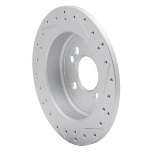 Mini Cooper Clubman Brake Rotor (1) - Rear Left - DFC - Geoperformance, Drilled & Slotted - `02-`15
