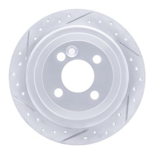 Mini Cooper Brake Rotor (1) - Rear Left - DFC - Drilled & Slotted Geoperformance - `09-`14