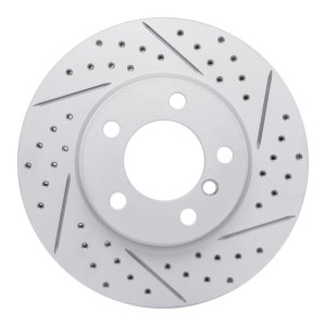 Mini Cooper Paceman Brake Rotor (1) - Front Right - DFC - Drilled & Slotted Geoperformance - `11-`16