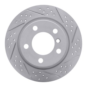Mini Cooper Countryman Brake Rotor (1) - Rear Right - DFC - Drilled & Slotted Geoperformance - `11-`16