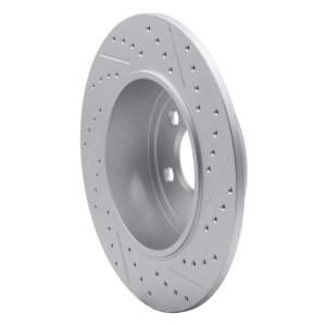 Mini Cooper Brake Rotor (1) - Rear Left - DFC - Drilled & Slotted Geoperformance - `14-`24