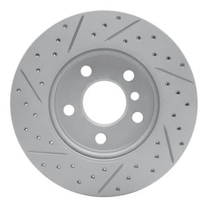 Mini Cooper Brake Rotor (1) - Front Right - DFC - Drilled & Slotted Geoperformance - `14-`24