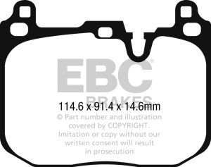 Mini JCW Brake Pads - Front - EBC - Greenstuff 2000 Series - `15-`27