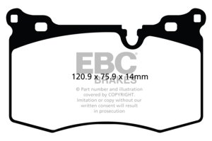 Mini Hardtop Brake Pads - Front - EBC - Yellowstuff - `09-`14 Mini Hardtop Brake Pads - Front - EBC - Yellowstuff - `09-`14