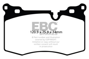Mini Hardtop Brake Pads - Front - EBC - Yellowstuff - `09-`14 Mini Hardtop Brake Pads - Front - EBC - Yellowstuff - `09-`14