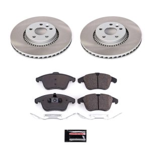 Mini Cooper Brake Kit - Front + Rear - PowerStop - Genuine Geomet High-Carbon Coated Rotors + Carbon-Fiber Ceramic Pads - `02-`06
