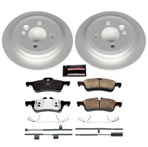 Mini Cooper Brake Kit - Rear - PowerStop - Genuine Geomet Coated Rotors + Z23 Carbon-Fiber Ceramic Pads - `02-`06