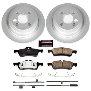 Mini Cooper Brake Kit - Rear - PowerStop - Genuine Geomet Coated Rotors + Carbon-Fiber Ceramic Pads - `07-`08