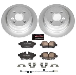 Mini Cooper Brake Kit - Rear - PowerStop - Geomet Coated Rotors + Z23 Carbon-Fiber Ceramic Pads - `11-`16