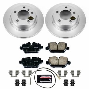 Mini Cooper Brake Kit - Rear - PowerStop - Geomet Coated Rotors + Carbon-Fiber Ceramic Pads - `13-`16