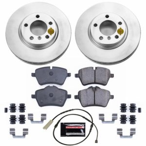 Mini Cooper Brake Kit - Front - PowerStop - Genuine Geomet Coated Rotors + Carbon-Fiber Ceramic Pads - `13-`16