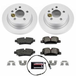 Mini Cooper Brake Kit - Rear - PowerStop - Geomet Coated Rotors + Carbon-Fiber Ceramic Pads - `14-`19