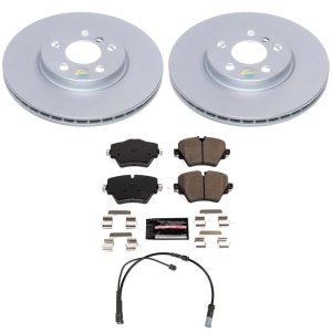 Mini Cooper Brake Kit - Front - PowerStop - Geomet Coated Rotors + Z23 Carbon-Fiber Ceramic Pads - `22-`24