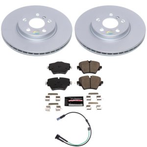 Mini Cooper Clubman Brake Kit - Front - PowerStop - Geomet Coated Rotors + Z23 Carbon-Fiber Ceramic Pads - `20-`24