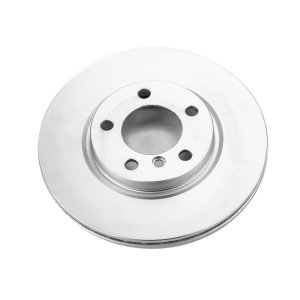 Mini Cooper Brake Rotor - Front - PowerStop - High Carbon Geomet Coated - Silver - `13-`16