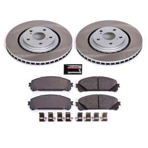Mini Cooper Brake Kit - Front + Rear - PowerStop - High-Carbon Coated Rotors + ECE-R90 Brake Pads - `02-`06