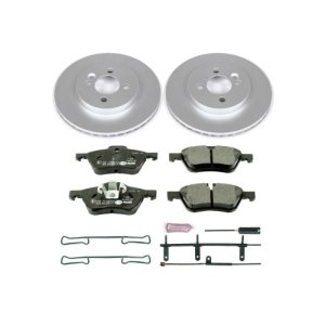 Mini Cooper Brake Kit - Front - PowerStop - Genuine Geomet Coated Rotors + ECE-R90 Certified Pads + Hardware - `07-`08