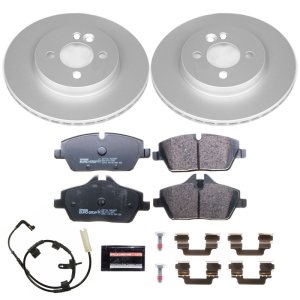 Mini Cooper Brake Kit - Front - PowerStop - Genuine Geomet Coated Rotors + ECE-R90 Certified Pads - `07-`10