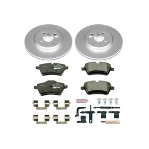 Mini Cooper Brake Kit - Front - PowerStop - Genuine Geomet Coated Rotors + ECE-R90 Brake Pads + Hardware Kit - `07-`10