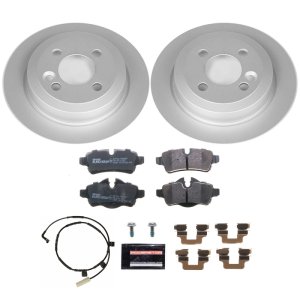 Mini Cooper Brake Kit - Rear - PowerStop - Genuine Geomet Coated Rotors + ECE-R90 Brake Pads - `07-`10