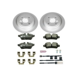 Mini Cooper Brake Kit - Rear - PowerStop - Genuine Geomet Coated Rotors + ECE-R90 Certified Pads - `11-`16