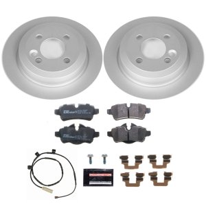 Mini Cooper Brake Kit - Rear - PowerStop - Genuine Geomet Coated Rotors + ECE-R90 Certified Pads - `11-`16