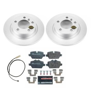 Mini Cooper Brake Kit - Rear - PowerStop - Genuine Geomet Coated Rotors + ECE-R90 Brake Pads - `13-`16