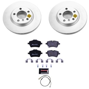 Mini Cooper Brake Kit - Front - PowerStop - Genuine Geomet Coated Rotors + ECE-R90 Brake Pads - `13-`16