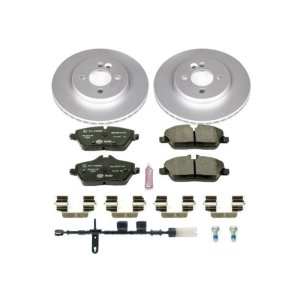 Mini Cooper Brake Kit - Front - PowerStop - Genuine Geomet Coated Rotors + ECE-R90 Brake Pads + Hardware Kit - `11-`15