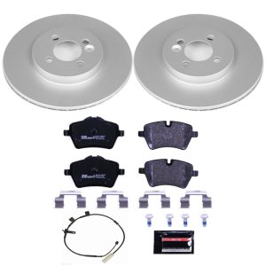 Mini Cooper Brake Kit - Front - PowerStop - Genuine Geomet Coated Rotors + ECE-R90 Brake Pads - `11-`16
